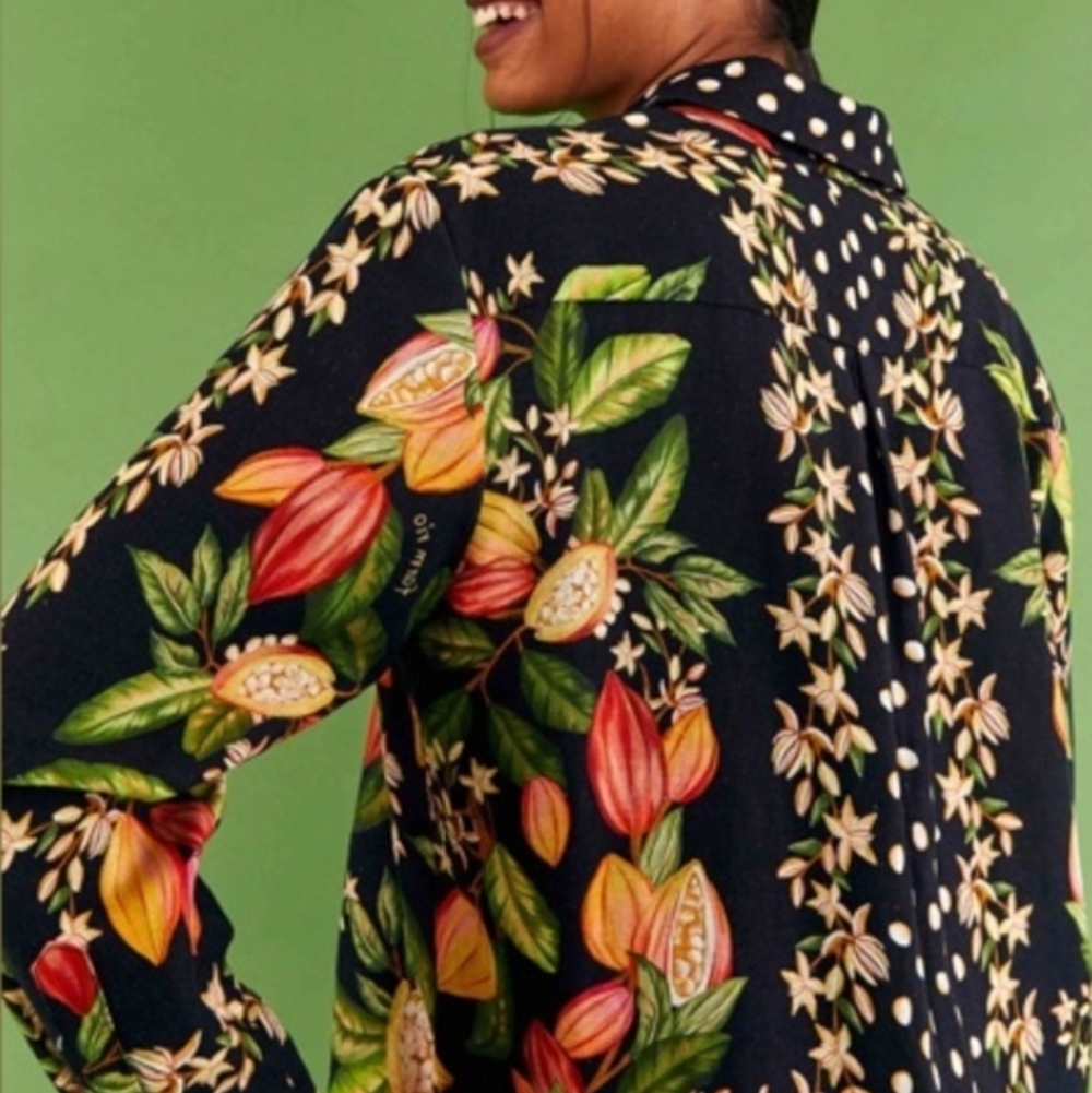 NEW FARM RIO (Tiny Flaw) | $160 Cocoa Paradise Linen Blend Blouse - Picture 7 of 12